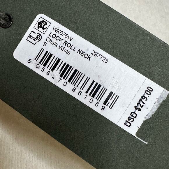 NWT All Saints Lock Roll Neck Asymmetrical Sweater Women's Chalk White Sz Small - Picture 6 of 7